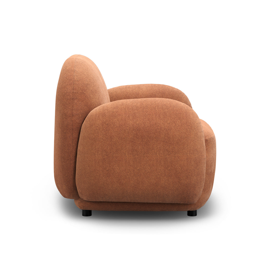 Hagu Rust Orange Chenille Accent Armchair